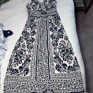 Angie Black and Cream Strapless Dress